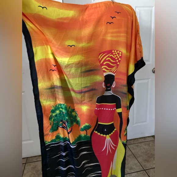 Kaftan For Plus Size Women Tribal Printed Multicolor - Picture 10 of 12